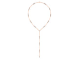 Rose gold Pear Diamond Lariat Necklace with Station Accents_1