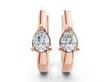 Rose gold Pear Diamond Mini Huggie Hoop Earrings_44