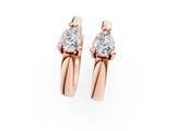 Rose gold Pear Diamond Mini Huggie Hoop Earrings_45