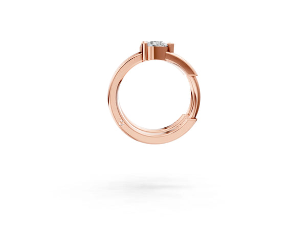 Rose gold Pear Diamond Mini Huggie Hoop Earrings