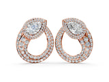 Rose gold Pear Diamond Open Teardrop Stud Earrings