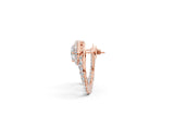 Rose gold Pear Diamond Open Teardrop Stud Earrings_1