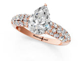 Rose gold Pear Diamond Pavé Band Solitaire Ring with Four-Prong Setting_50