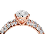 Rose gold Pear Diamond Pavé Band Solitaire Ring with Four-Prong Setting_53