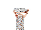 Rose gold Pear Diamond Pavé Band Solitaire Ring with Four-Prong Setting_54