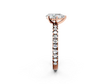 Rose gold Pear Diamond Pavé Band Solitaire with Four-Prong Setting_206