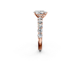 Rose gold Pear Diamond Pavé Band Solitaire with Four-Prong Setting_27