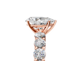 Rose gold Pear Diamond Pavé Band Solitaire with Four-Prong Setting_30