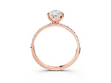 Rose gold Pear Diamond Pavé Band with Six-Prong Setting_30
