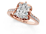 Rose gold Pear Diamond Pave Band with Floral Prong Setting_28