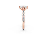 Rose gold Pear Diamond Pave Band with Floral Prong Setting_29