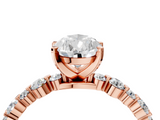 Rose gold Pear Diamond Prong Set Engagement Ring with Pave Band_210