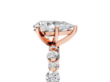 Rose gold Pear Diamond Prong Set Engagement Ring with Pave Band_211