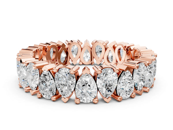 Rose gold Pear Diamond Shared Prong Eternity Band