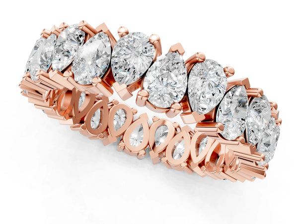 Rose gold Pear Diamond Shared Prong Eternity Band