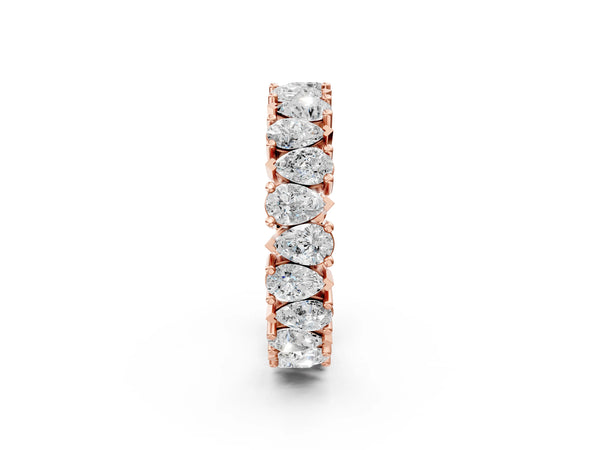 Rose gold Pear Diamond Shared Prong Eternity Band