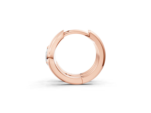 Rose gold Pear Diamond Silhouette Hoop Earrings