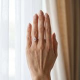 Rose gold Pear Diamond Solitaire Ring with Shared Prong Pavé Band_66