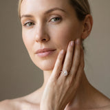 Rose gold Pear Diamond Solitaire Ring with Shared Prong Pavé Band_67