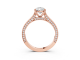 Rose gold Pear Diamond Solitaire with Pave Band and Six-Prong Setting_34