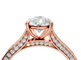 Rose gold Pear Diamond Solitaire with Pave Band and Six-Prong Setting_35
