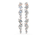 Rose gold Pear, Emerald, and Round Diamond Linear Drop Earrings_8
