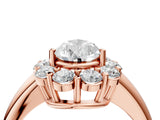 Rose gold Pear Halo Cluster Diamond Engagement Ring with Prong Setting and Polished Band_25
