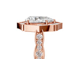 Rose gold Pear Halo Diamond Engagement Ring with Milgrain Band and Four-Prong Setting_38