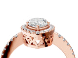 Rose gold Pear Halo Diamond Engagement Ring with Pavé Band and Four-Prong Setting_85