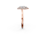 Rose gold Pear Halo Diamond Engagement Ring with Solitaire Band and Four-Prong Setting_21