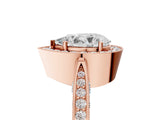 Rose gold Pear Halo Diamond Engagement Ring with Split Shank Band and Four-Prong Setting_11