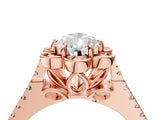 Rose gold Pear Halo Diamond Floral Split Shank Engagement Ring 4