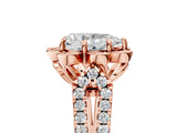 Rose gold Pear Halo Diamond Floral Split Shank Engagement Ring 5