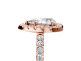 Rose gold Pear Halo Diamond Pavé Solitaire Ring_32