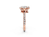Rose gold Pear Halo Diamond Pave Band Ring with Four-Prong Setting_17