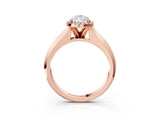 Rose gold Pear Halo Diamond Ring with Cathedral Band and Four-Prong Setting_59