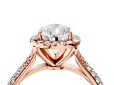 Rose gold Pear Halo Diamond Ring with Pavé Band_22