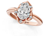 Rose gold Pear Halo Diamond Ring with Round Cluster Setting, Solitaire Band, and Four-Prong Setting_47