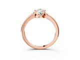Rose gold Pear Halo Diamond Ring with Round Cluster Setting, Solitaire Band, and Four-Prong Setting_49