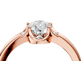 Rose gold Pear Halo Diamond Ring with Round Cluster Setting, Solitaire Band, and Four-Prong Setting_50