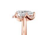Rose gold Pear Halo Diamond Ring with Round Cluster Setting, Solitaire Band, and Four-Prong Setting_51