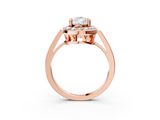 Rose gold Pear Halo Diamond Ring with Split Shank and Four-Prong Setting_50
