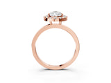 Rose gold Pear Halo Diamond Solitaire with Pavé Band and Four-Prong Setting_96