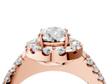 Rose gold Pear Halo Diamond Split Shank Engagement Ring with Prong Setting_103