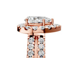 Rose gold Pear Halo Diamond Split Shank Engagement Ring with Prong Setting_104