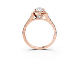 Rose gold Pear Halo Pavé Diamond Engagement Ring with Four-Prong Setting_29
