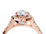 Rose gold Pear Halo Pavé Diamond Engagement Ring with Four-Prong Setting_30