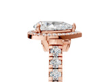 Rose gold Pear Halo Pavé Diamond Engagement Ring with Four-Prong Setting_31
