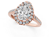 Rose gold Pear Halo Pavé Diamond Engagement Ring with Four-Prong Setting_4