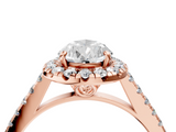 Rose gold Pear Halo Pavé Diamond Engagement Ring with Four-Prong Setting_7